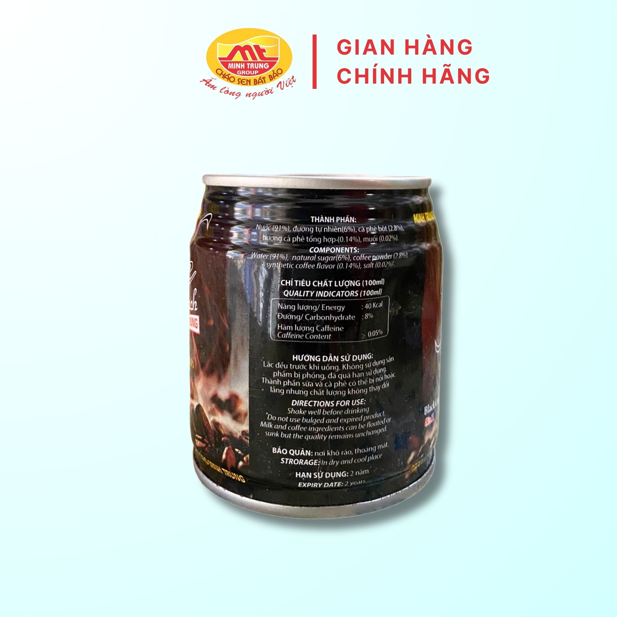 Cà Phê Đen Minh Trung 170ml - Combo 6 Lon Cà Phê Đen 6