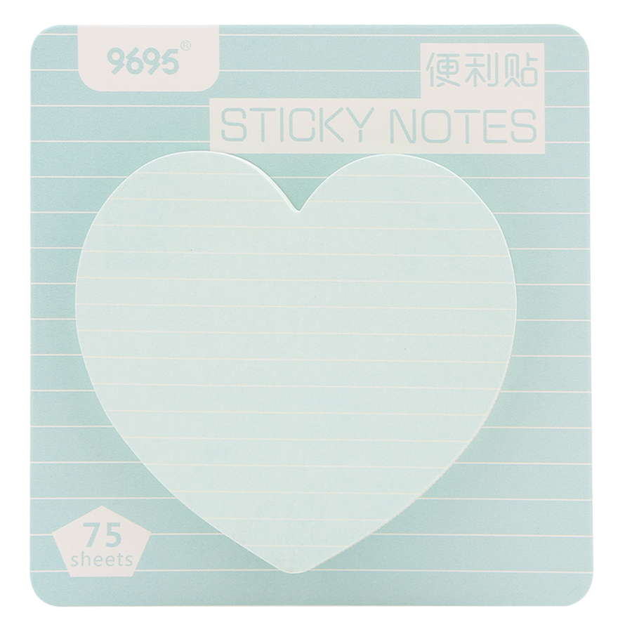 Lốc 4 Xấp Giấy Note No.0018 - Hình Tim