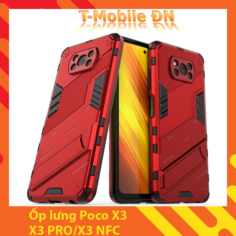 Ốp lưng cho Xiaomi Poco X3 Pro X3 NFC chống sốc Iron Man PUNK cao cấp kèm giá đỡ