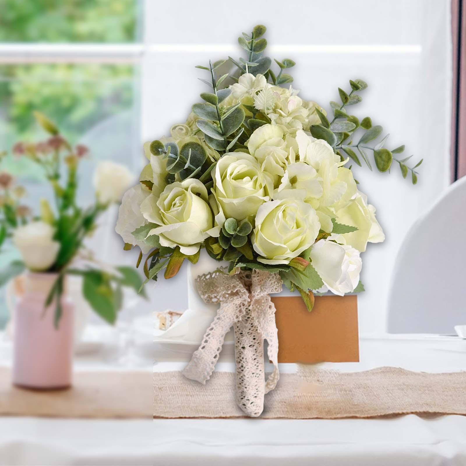 Artificial Flowers Bridal Bouquet Silk Flower Elegant Bouquet Wedding Bouquet Bridesmaid Flower for Wedding Anniversary Supplies Decorations
