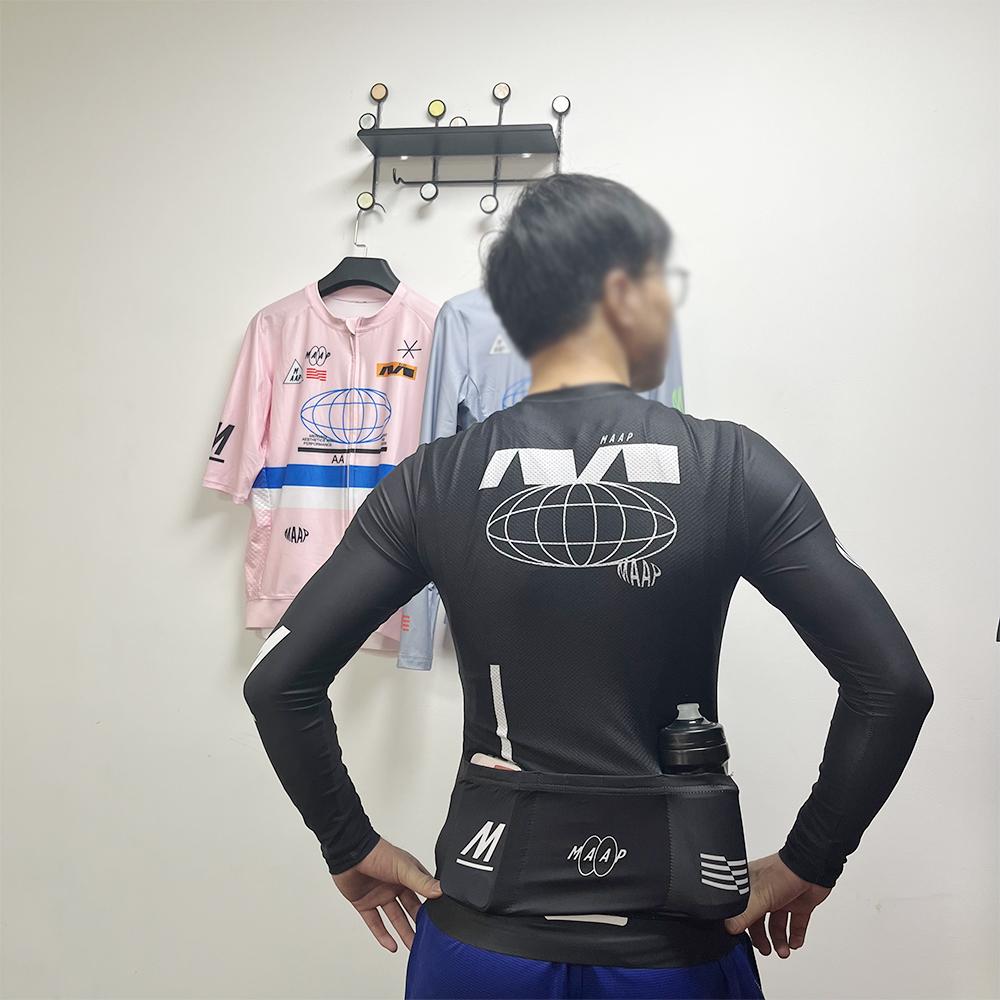 MAAP Đi Xe Đạp Áo Trục Pro Dài Tay Xe Đạp Jersey Top Nam MTB Đường Đi Xe Đạp Quần Áo Maillot Ciclismo Pro Đội Đua Jersey Color: Black Size: XXL