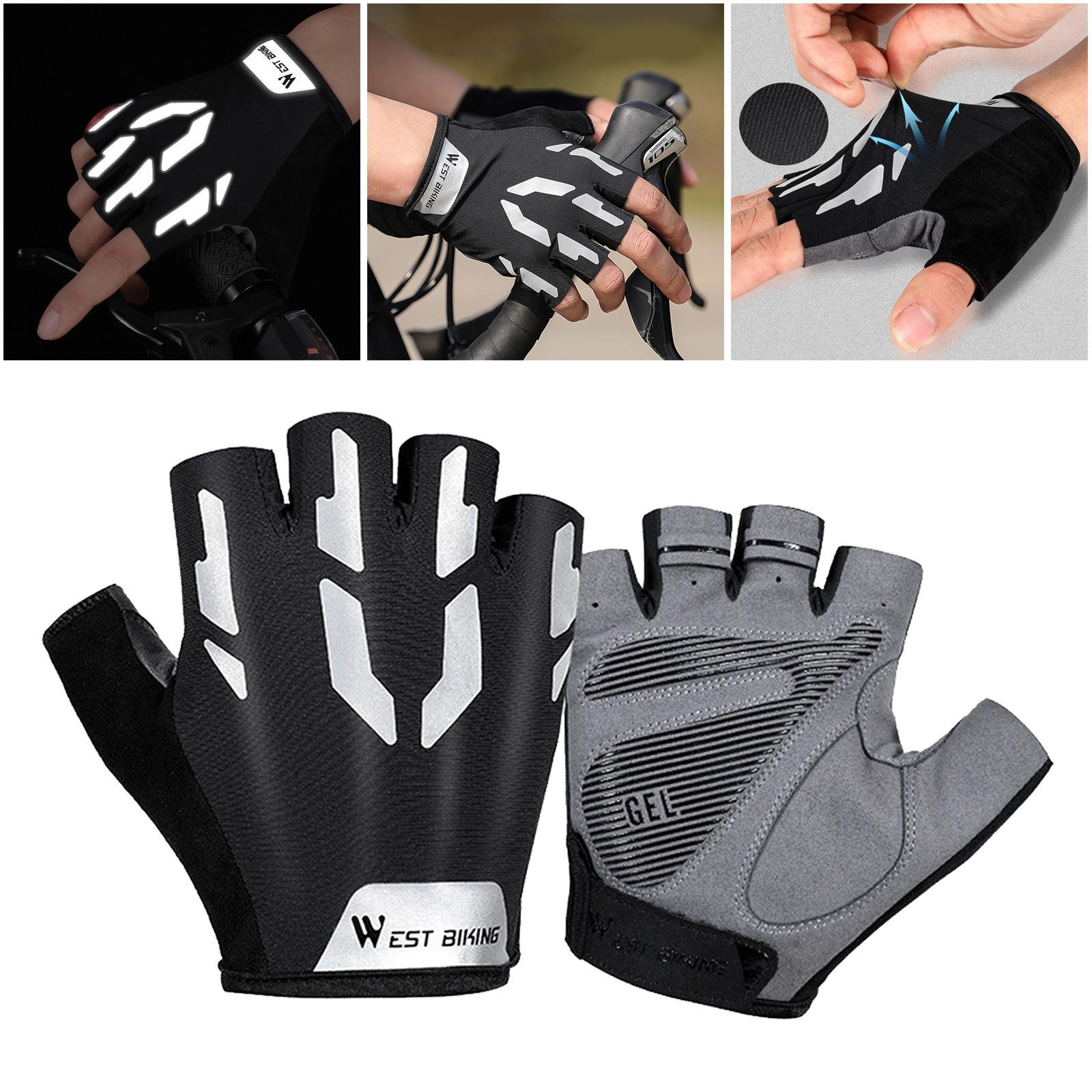 Unisex Cycling Gloves Half Finger Gel Padded Fingerless