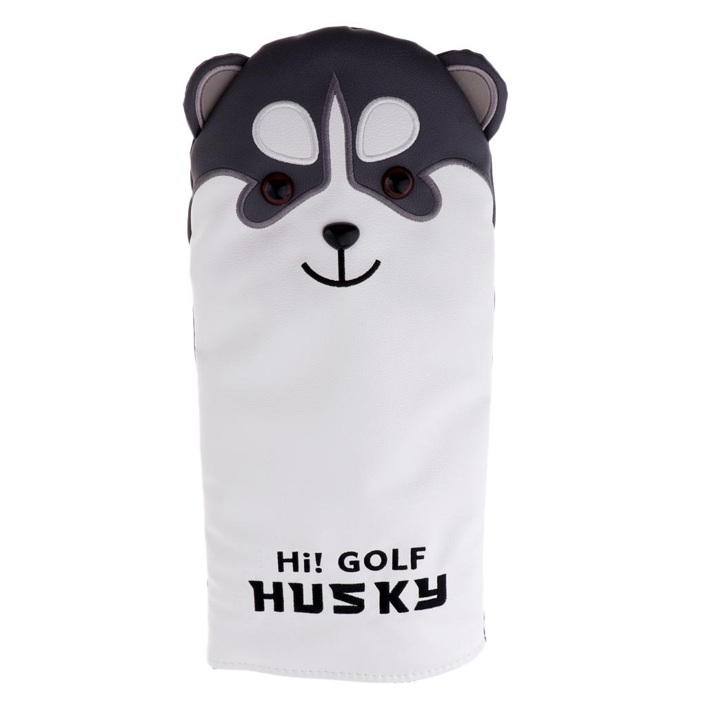 Golf Head Covers Headcover Driver Fairway Wood Covers Set with Dog Pattern