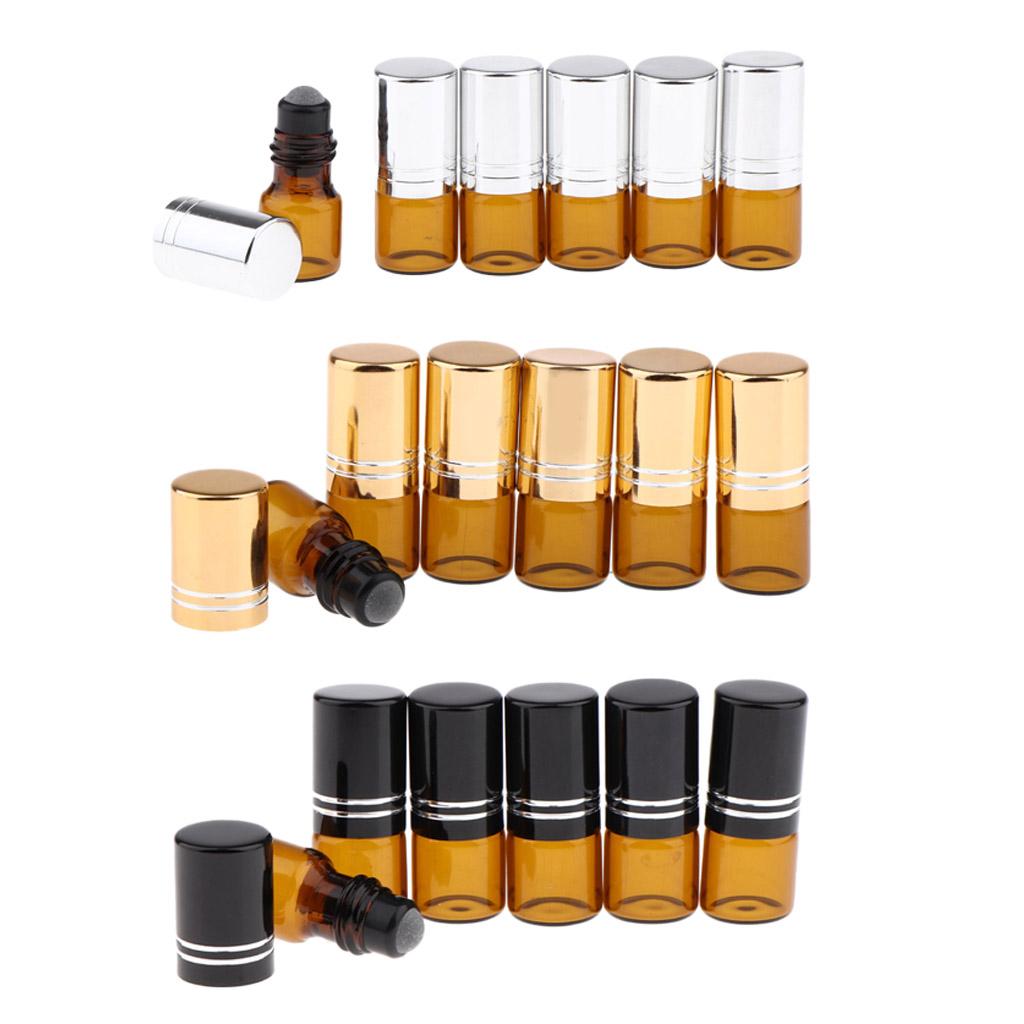 6x 2mL Empty Roller Bottle w/ Glass Ball for Essential Oils