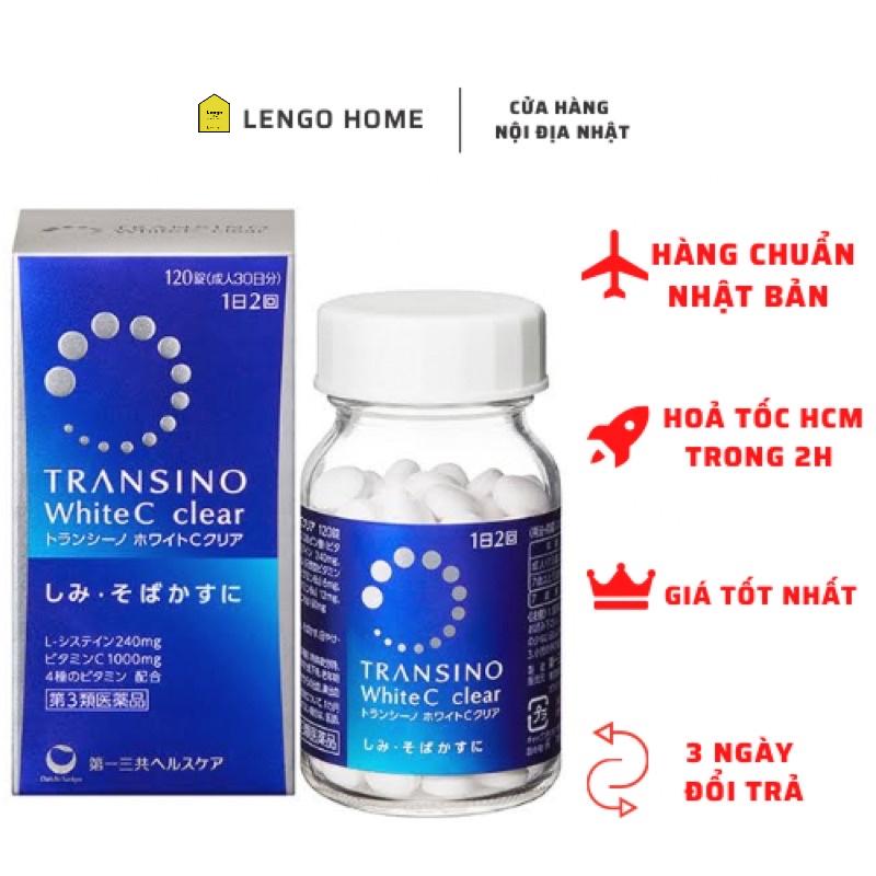 Viên Uống Trắng Da Mờ Nám Transino Nhật Bản 120v Chính Hãng - White C Clear Giúp Sáng Da, Mờ Tàn Nhang