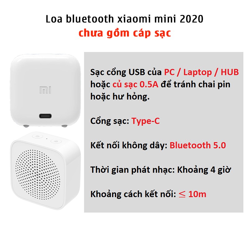 Loa bluetooth mini, loa không dây bluetooth, Loa di động Xiaomi bỏ túi âm thanh sống động, pin lâu