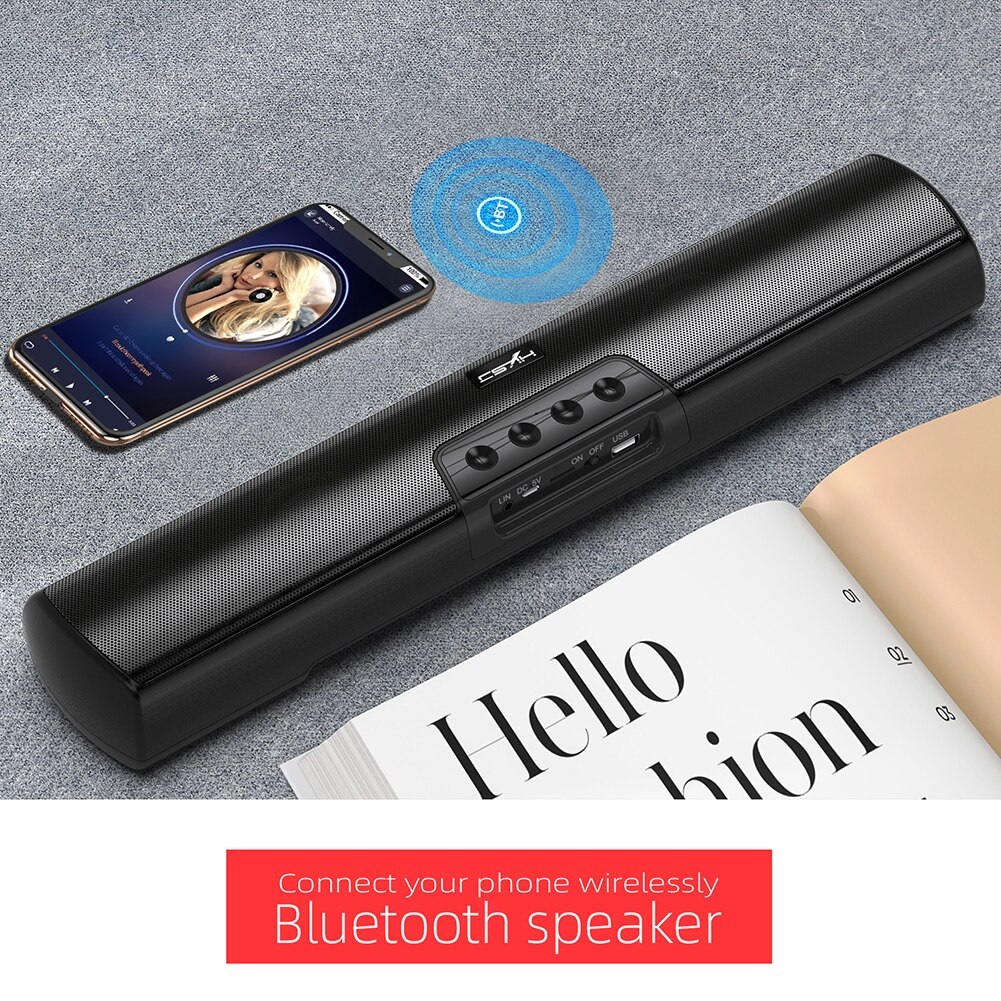 Loa Soundbar Vi Tính Không Dây Bluetooth 5.0 Công Suất 20W HXSJ Q3 - Hàng Chính Hãng