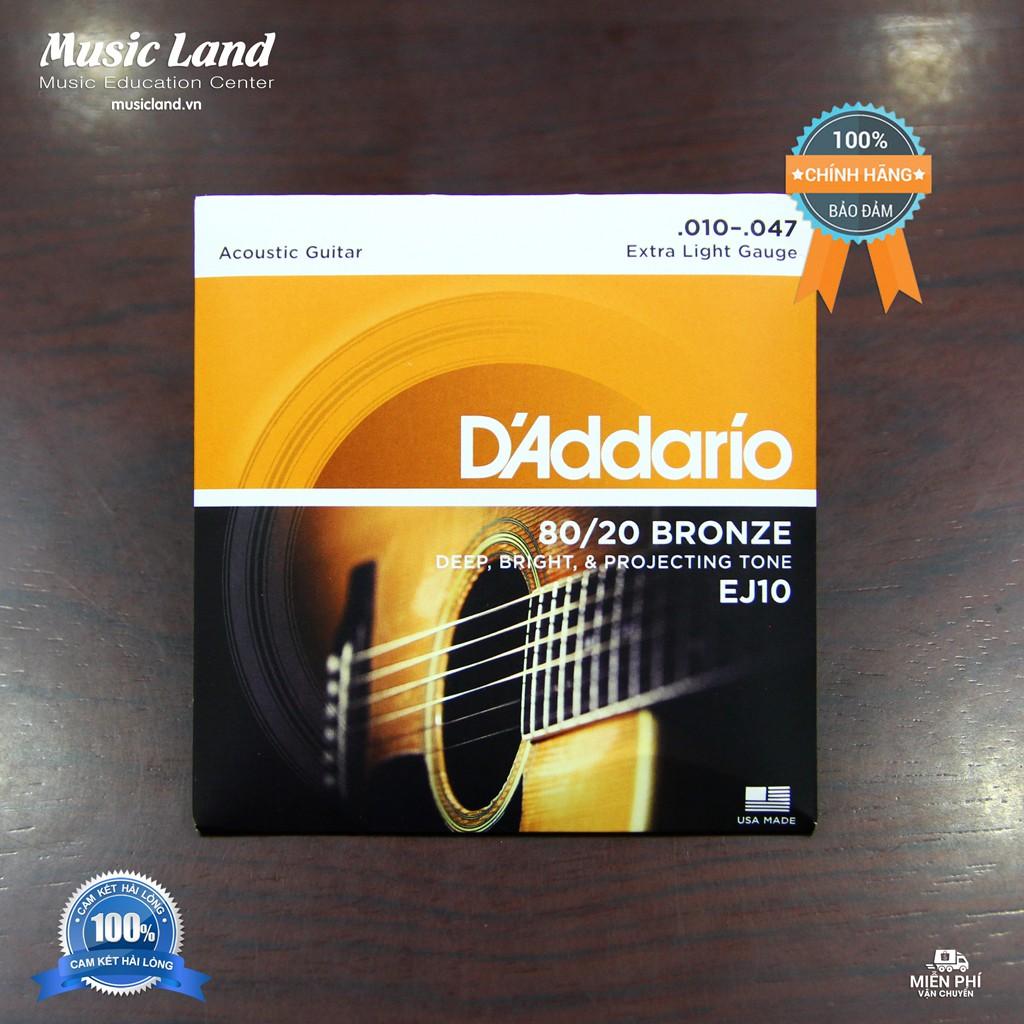 Dây Đàn Guitar Acoustic D'Addario EJ10 - Hàng Chính Hãng