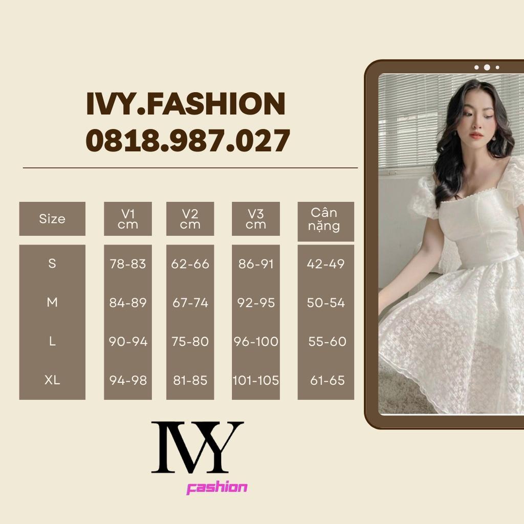 Đầm xòe ngắn ren hoa nổi kèm hoa cài áo trắng nude ôm body cổ V ivy.fashion đi biển dự tiệc dạo phố bigsize gợi cảm