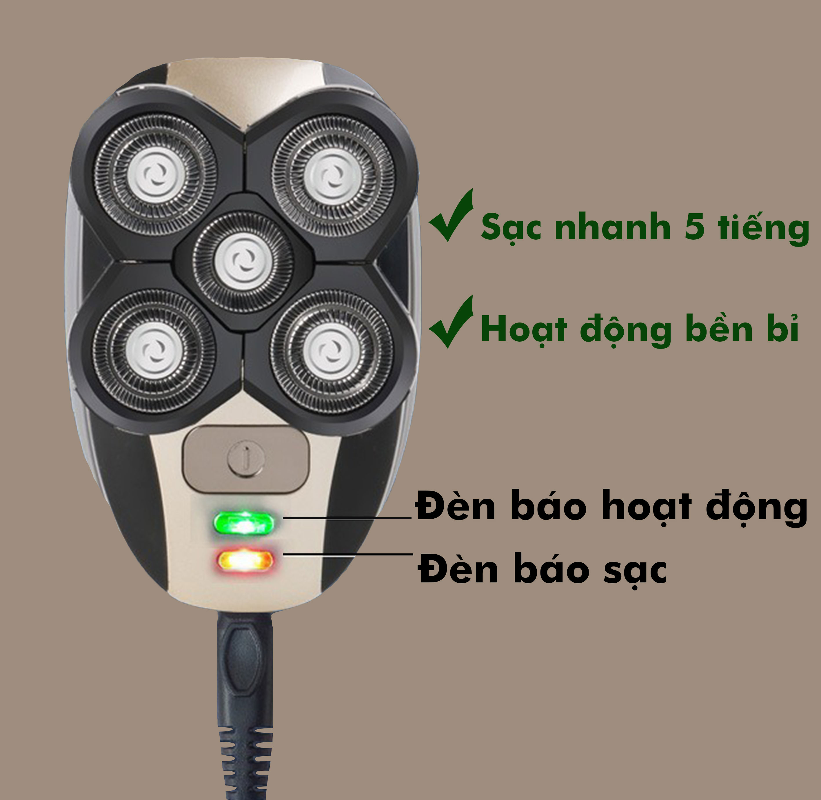 Máy cạo râu 5 in 1 Kemei KM-1000 đa năng chống thấm nước với 5 đầu thay thế chuyên dùng cạo râu, cạo đầu, cắt tóc, tạo kiểu, tỉa lông mũi, cọ rửa mặt, massage được thiết kế lưỡi thép không gỉ nhỏ gọn, tiện lợi TẶNG KÈM bộ kẹp cá sấu chia tóc 6 cái màu ngẫu nhiên