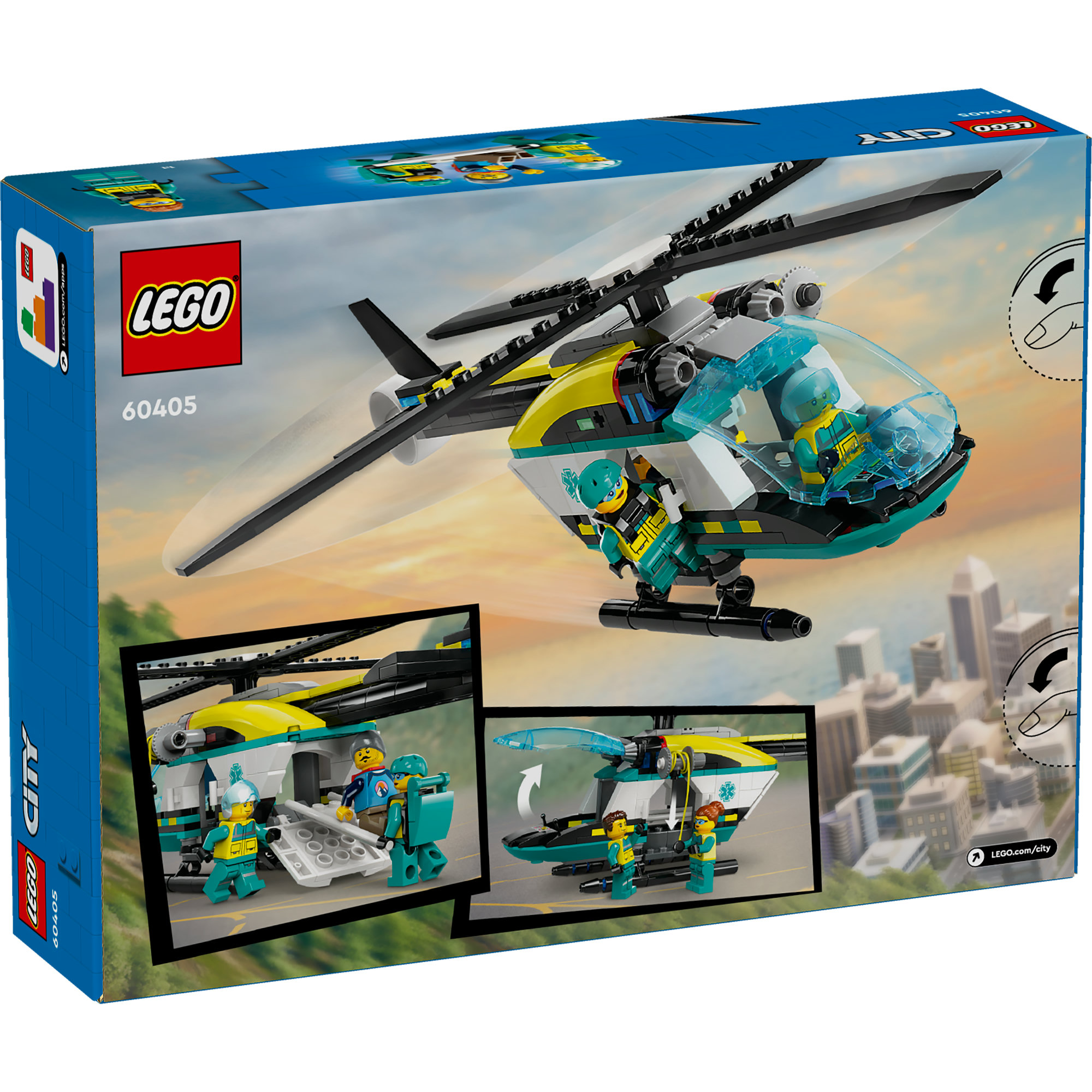 LEGO CITY 60405 Đồ chơi lắp ráp Trực thăng cấp cứu chuyên dụng (226 chi tiết)