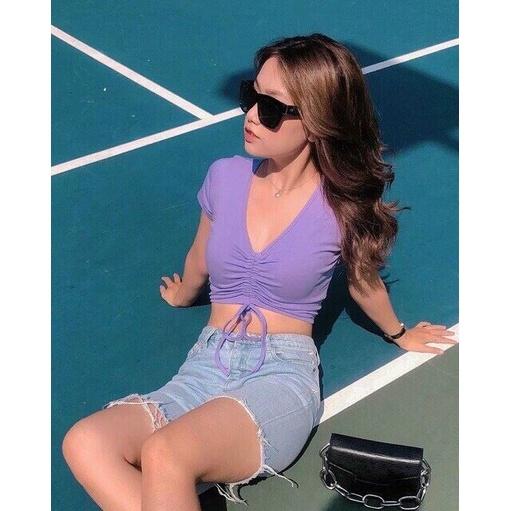 Áo Croptop Dây Đắp Chéo
