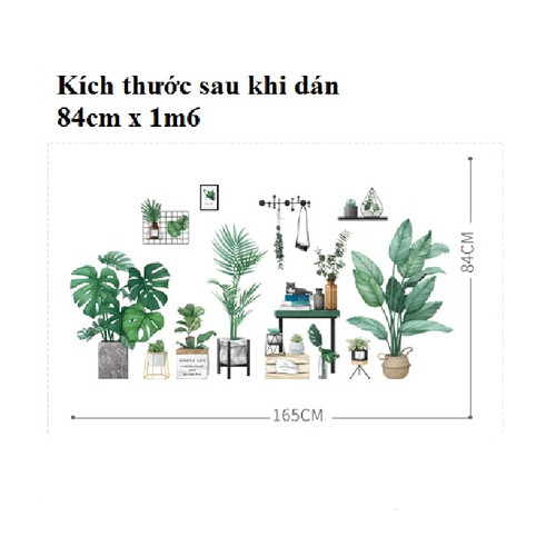 Decal dán tường Góc Chậu cây xanh - HP557