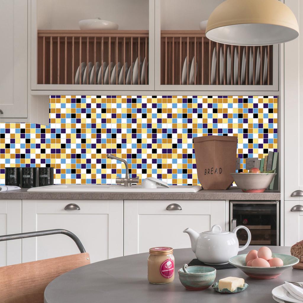 Self-adhesive Mosaic Wall Paper Sticker Tile Kitchen Bathroom Waterproof