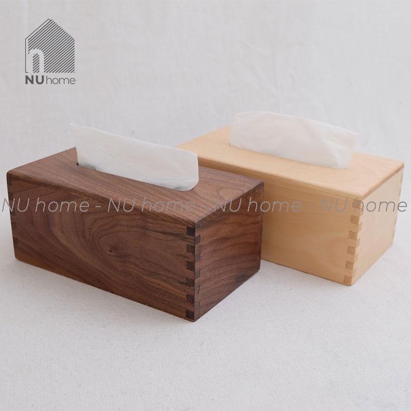 Hộp đựng giấy gỗ - Bako, hộp đựng khăn giấy bằng gỗ walnut được thiết kế đơn giản, cao cấp và tiện dụng