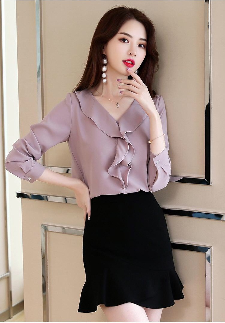 Áo sơ mi công sở cổ bèo GD6372A