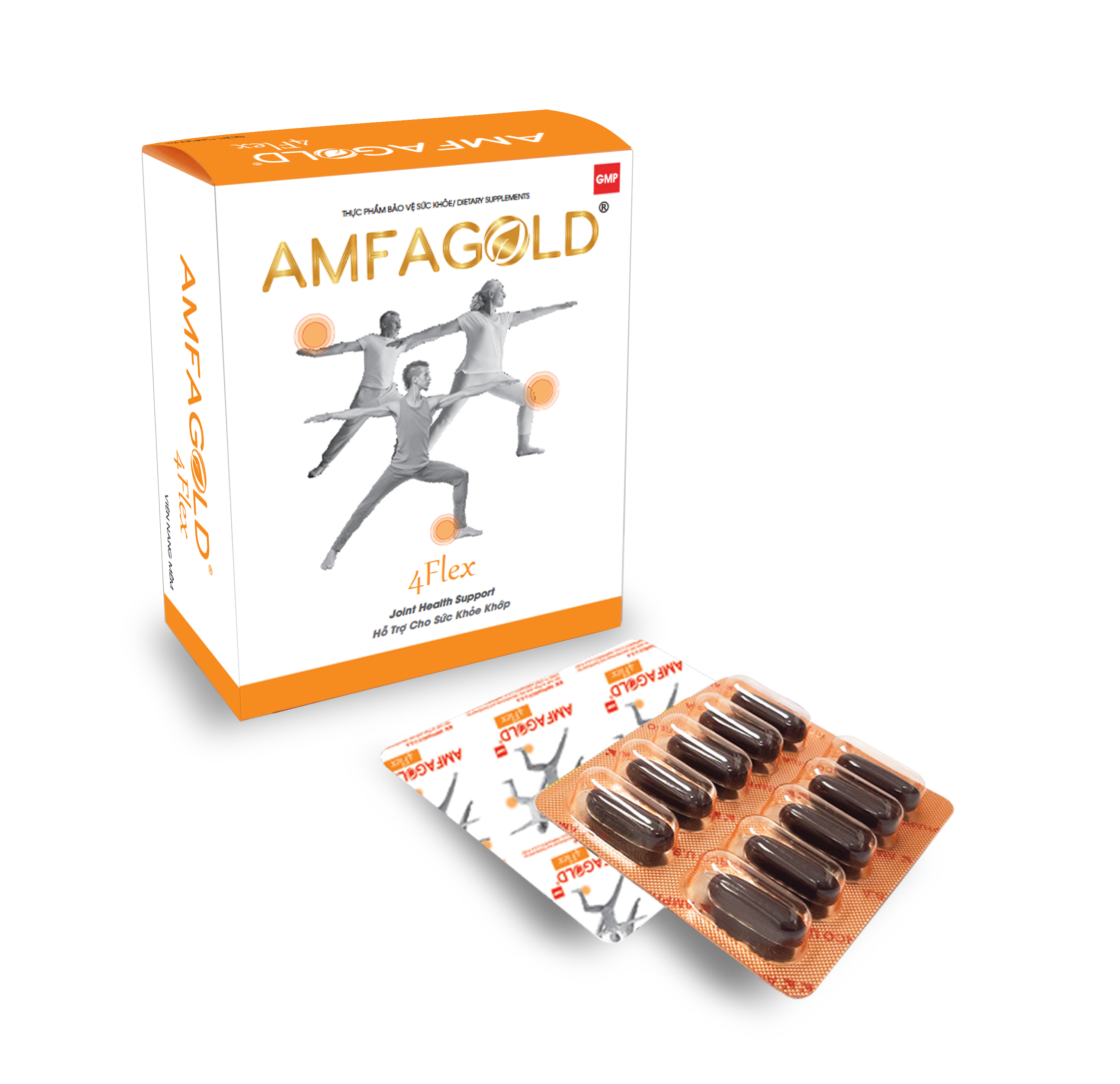 Viên uống AMFAGOLD 4FLEX - Giúp giảm đau khớp, hỗ trợ giảm đau do thoái hóa khớp giúp khớp vận động linh hoạt