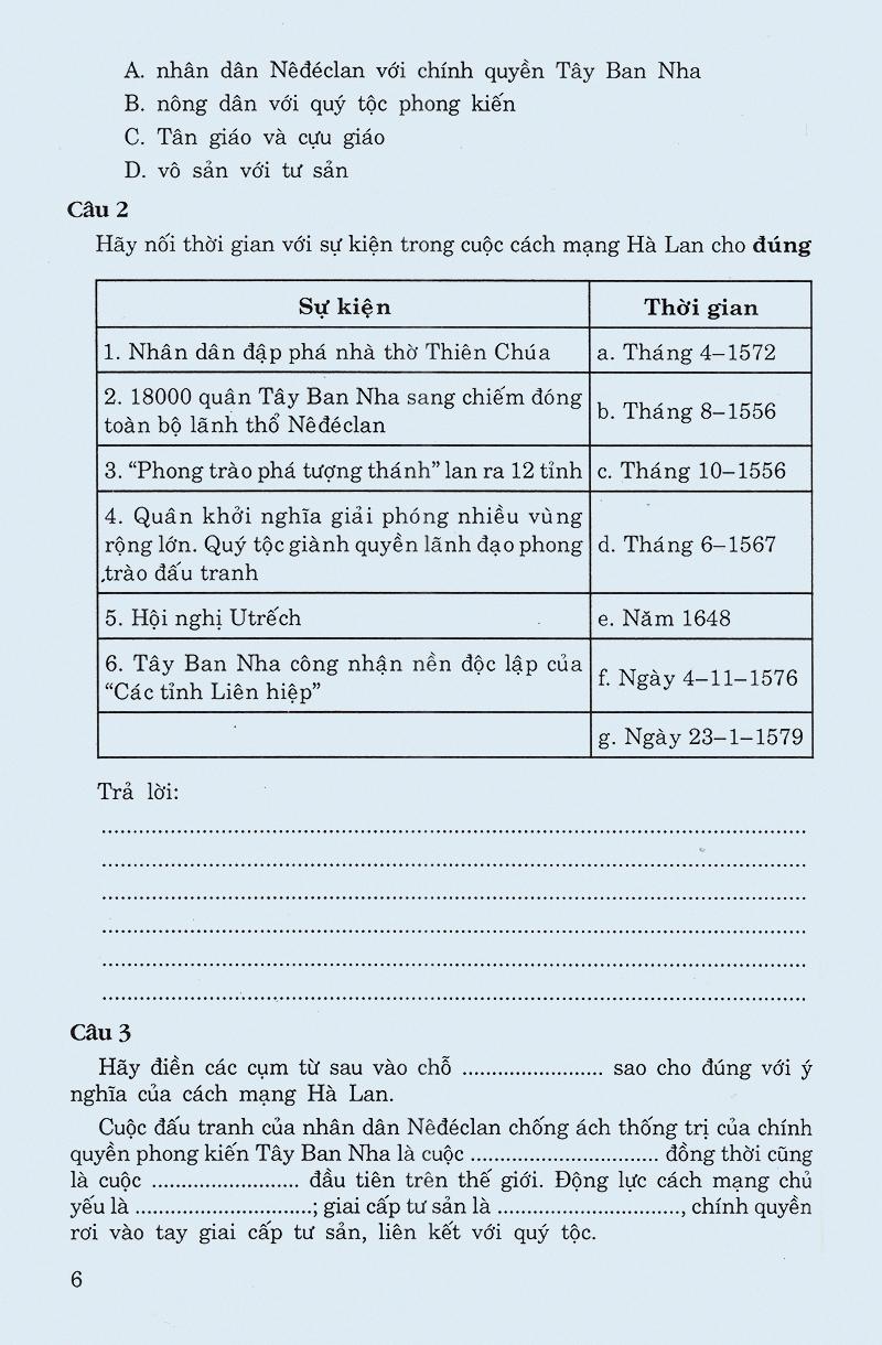 Sách Các Dạng Câu Hỏi Và Bài Tập Trắc Nghiệm Lịch Sử Lớp 11