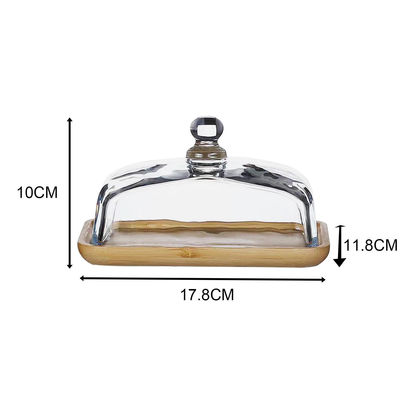 Bamboo Cake Stand Appetizer Platter with Dome Cover for Food Display Dessert