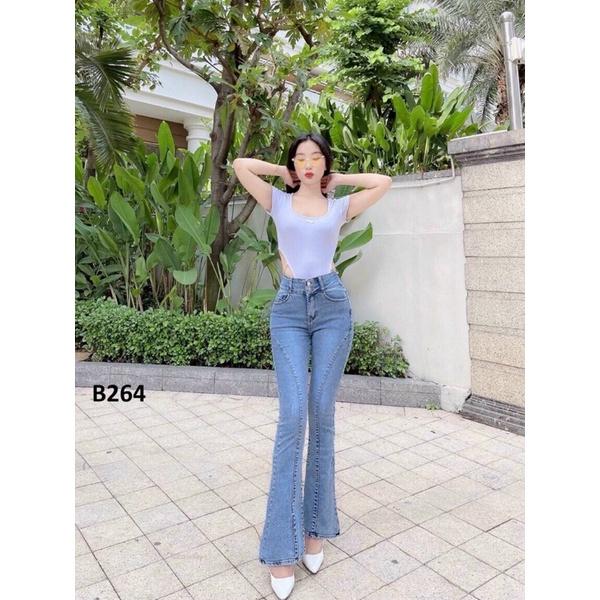 Quần Jean Nữ Lưng Cao Chít Thân Vải Co Giãn Cực Tôn Dáng