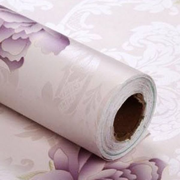 5m Giấy decal cuộn mẫu đơn tím DT09