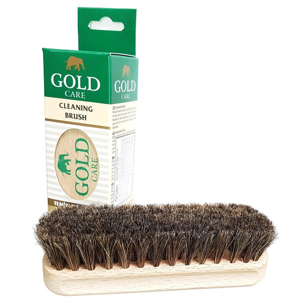 Combo Chăm Sóc Giày Da Thuộc GoldCare Xi Sáp GC5003 và Bàn Chải Lông Ngựa GC4010