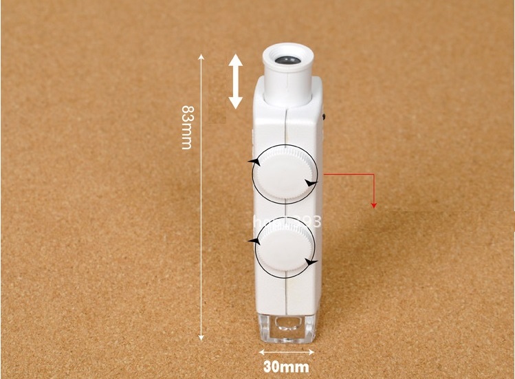 Kính lúp mini độ phóng đại 160-200x cầm tay cao cấp, có tích hợp đèn ( TẶNG KÈM BỘ 6 CON BƯỚM DẠ QUANG PHÁT SÁNG TRANG TRÍ )