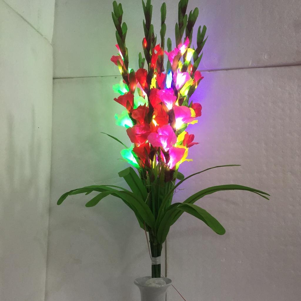 Hoa dơn ( hoa lay ơn) trang trí có đèn nhiều màu cao 98cm Hoa dơn giả trang trí