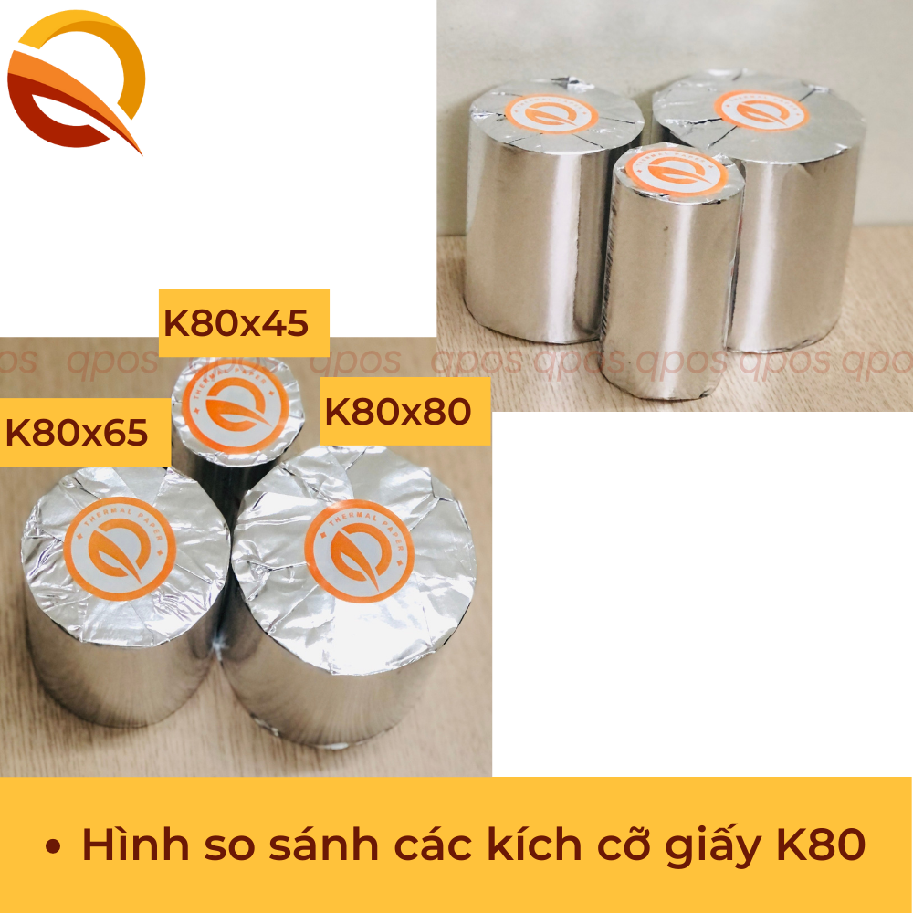 Thùng 10 cuộn GIẤY IN NHIỆT giấy in hóa đơn, giấy in bill K80x65mm