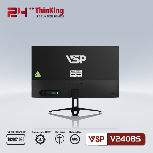 Màn hình Phẳng Tràn viền Gaming 24inch VSP V2408S - Hàng chính hãng TECH VISION phân phối