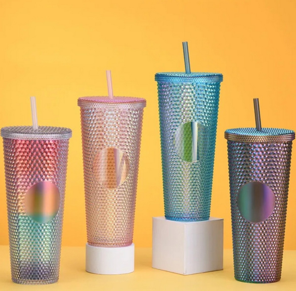 Ly Nhựa Lấp Lánh Thời Trang 710Ml Kèm Ống Hút Siêu Đẹp Có Logo