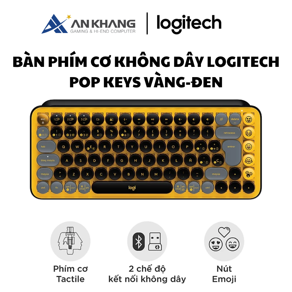 Bàn phím cơ không dây Logitech POP Keys - Hàng Chính Hãng - Bảo Hành 12 Tháng