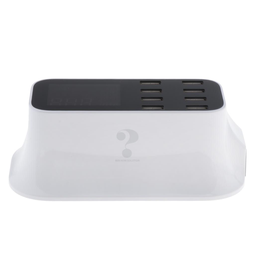 8 Ports USB Charger LCD Display Hub For