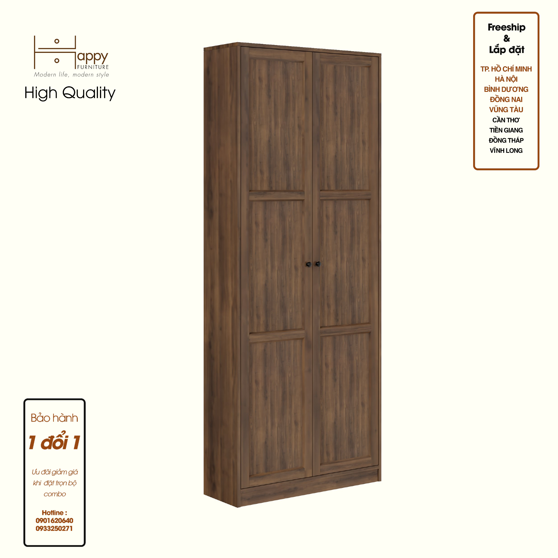 HAPPY FURNITURE , MATTA - Kệ sách 6 tầng 2 cánh mở, KSA_065 , 80cm x 28cm x 200cm DxRxC