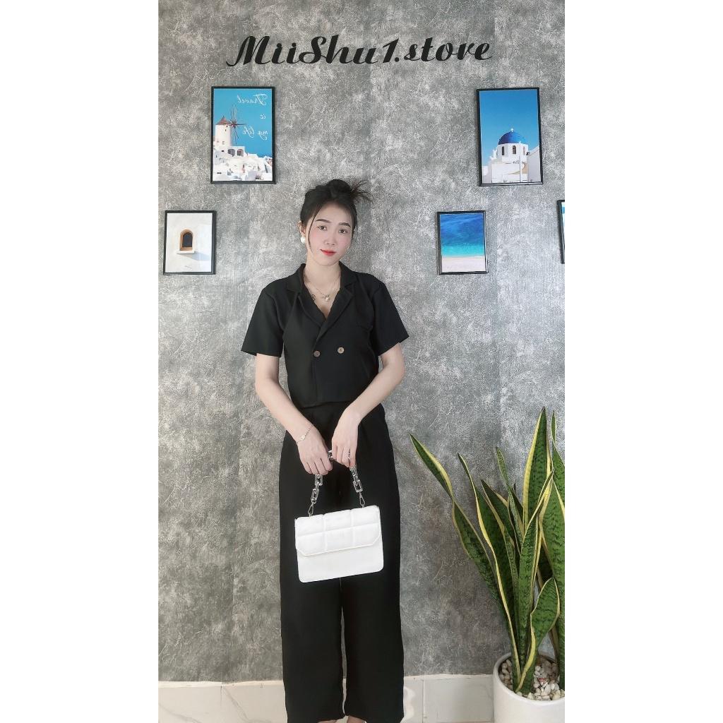 SET ĐỒ NỮ ÁO CROPTOP TAY NGẮN KÈM QUẦN DÀI