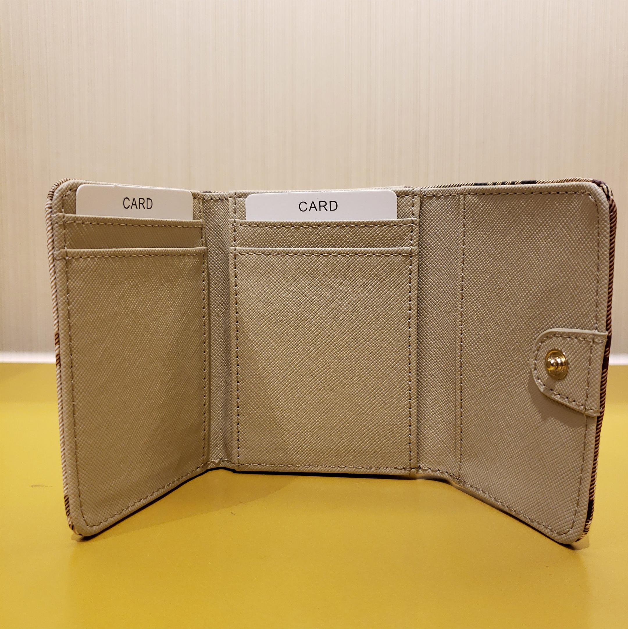 Ví da tổng hợp cầm tay họa tiết caro