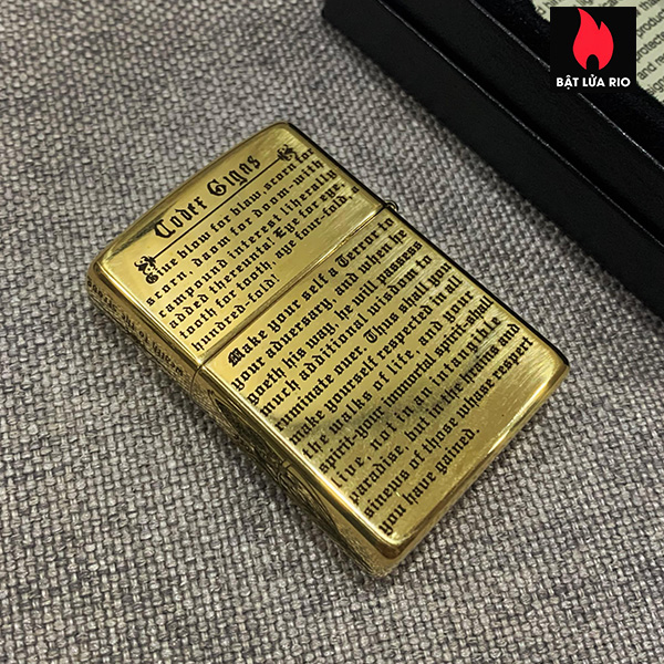 Bật Lửa Zippo Brass 254B Khắc Thanh Kiếm Và Đầu Lâu 5 Mặt – Zippo 254B.Tkdl