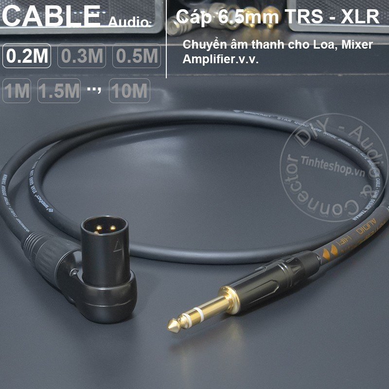 Cáp canon XLR đực sang 6 ly stereo DIY - XLR male to 6.5mm stereo audio cable