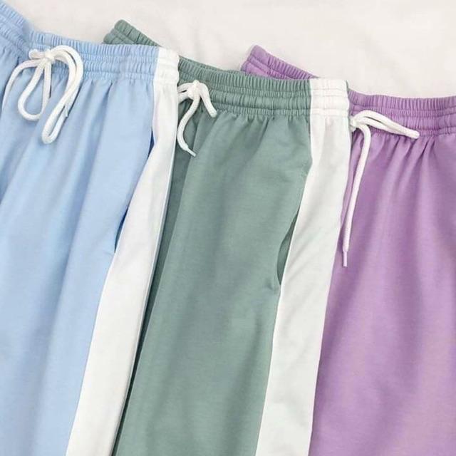 Quần Dài Nữ 1 Sọc Ống Rộng Dáng Suông 4 Màu Pastel Unisex Ulzzang