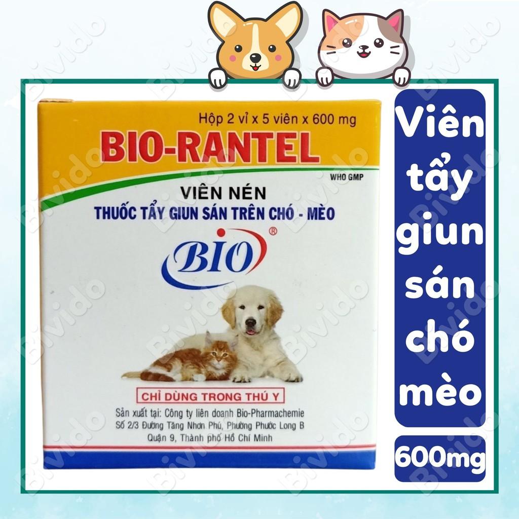 Bio-Rantel viên tẩy giun sán chó mèo 600mg - Bivido