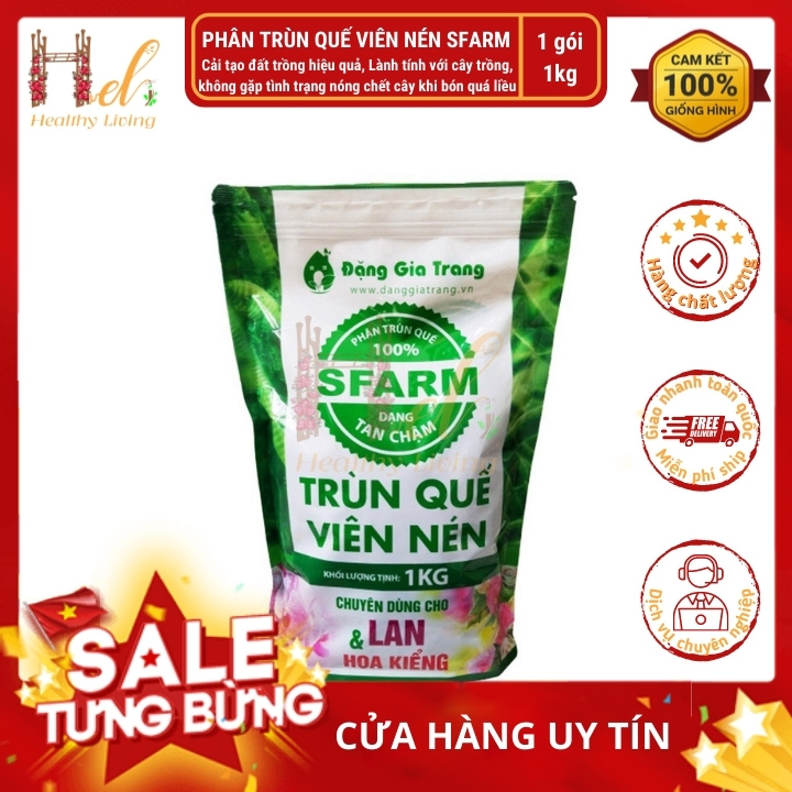 Trùn quế viên nén phân tan chậm không tạp chất Sfarm Trồng Rau Sạch, Hoa, Bằng Đất Sạch, Xơ Dừa Và Phân Bón Hữu Cơ