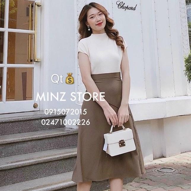 Áo len mịn tay cộc cổ cao, Áo len vai hến chất đẹp eo bo chun AL1923 - NhiNhi Shop