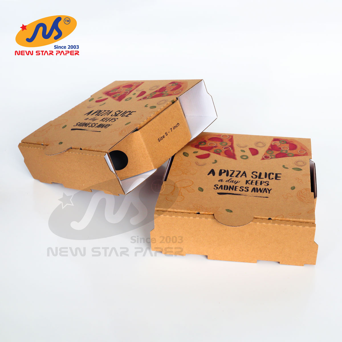 Hộp carton đựng bánh Pizza 17x17x5