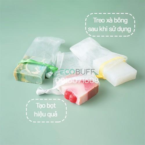 Túi lưới tạo bọt Ecobuff túi lưới cước đựng xà bông tắm, bánh gội đầu, bánh xả tóc tiết kiệm xà bông, tẩy da chết dịu nh