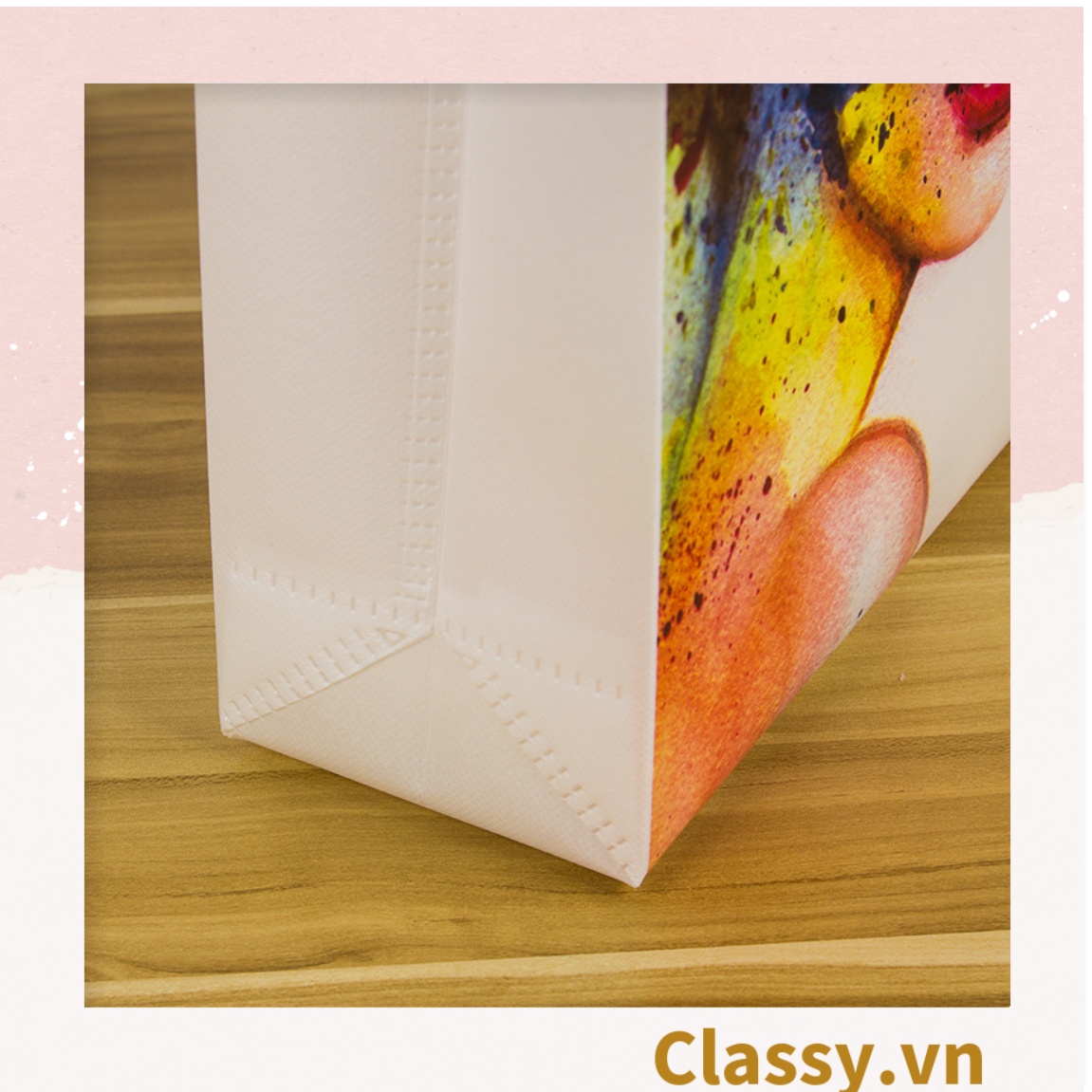 Túi Tote size khổng lồ; chất liệu vải không dệt, hàng dầy chịu tải 40kg, in hình cá tính T587