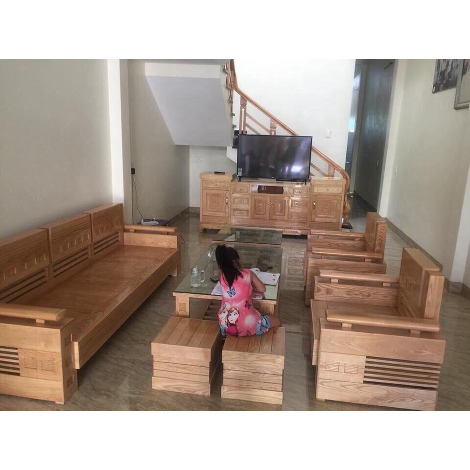 Bàn ghế sô fa trứng đối gỗ sồi nga