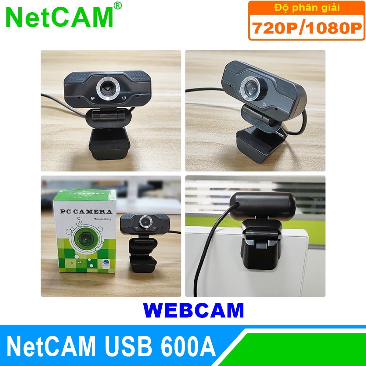 Webcam NetCAM USB 600A độ phân giải 1080P - Hàng Chính Hãng