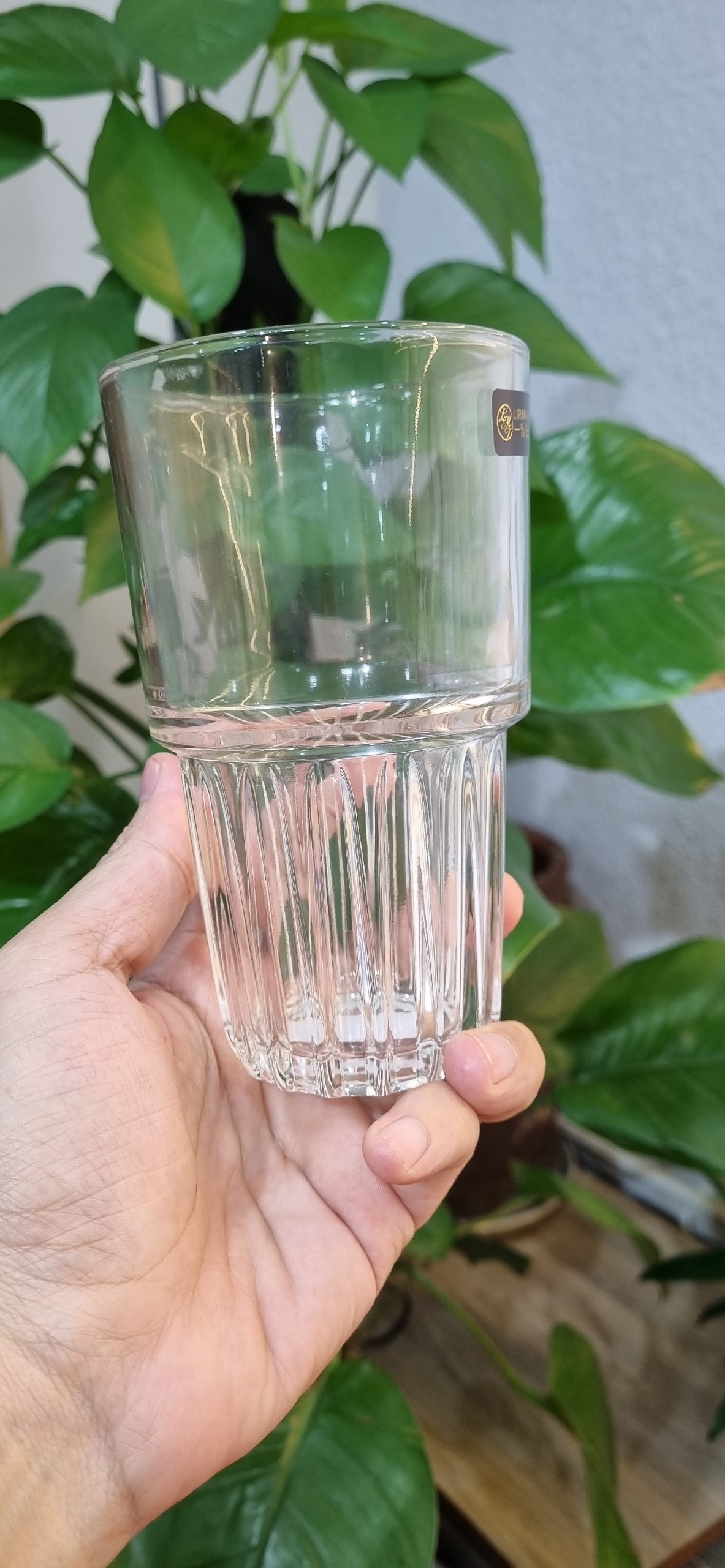 Ly thủy tinh khía lớn 2 tầng 480ML decor nước uống cực đẹp - Mã MP87147