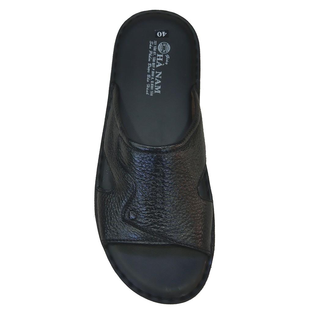 Dép Nam Quai Ngang TiTi ĐÔ Da Bò Thật Cao Cấp DNA2122a