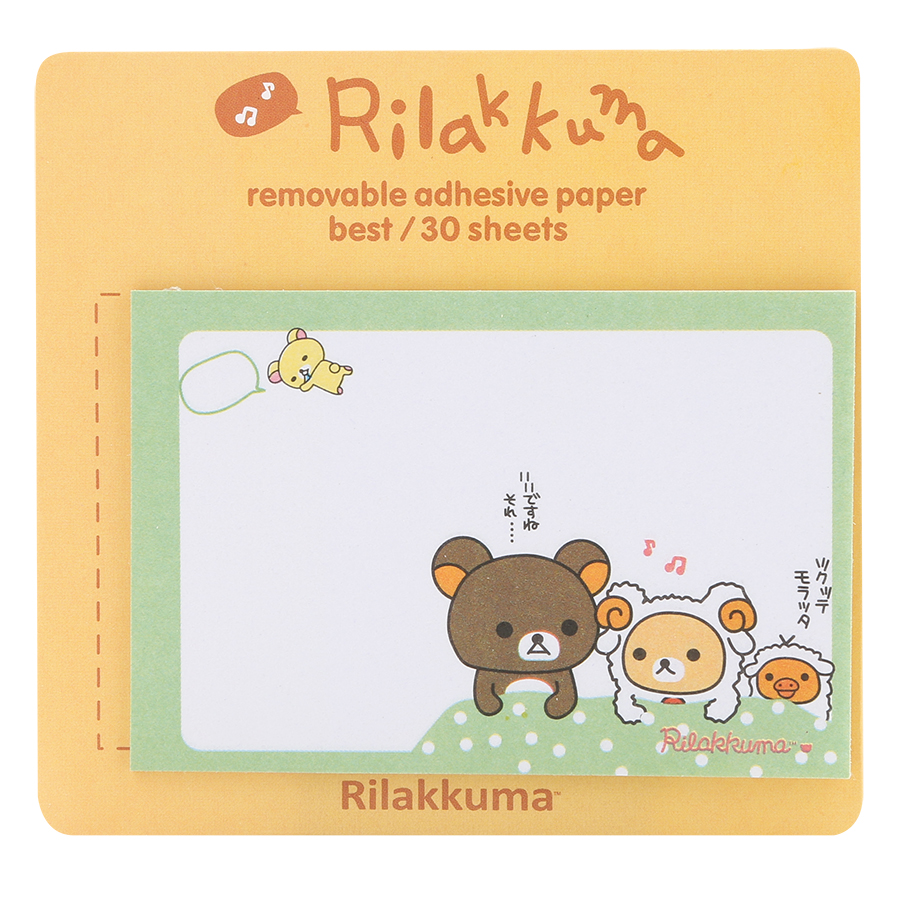 Giấy Note - Rilakkuma - Giao Ngẫu Nhiên Theo Chủ Đề (19 Tờ/ Xấp)